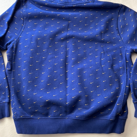 Nike All Over Swoosh Printed Pullover Hoodie Blue Size Medium - Picture 9 of 12